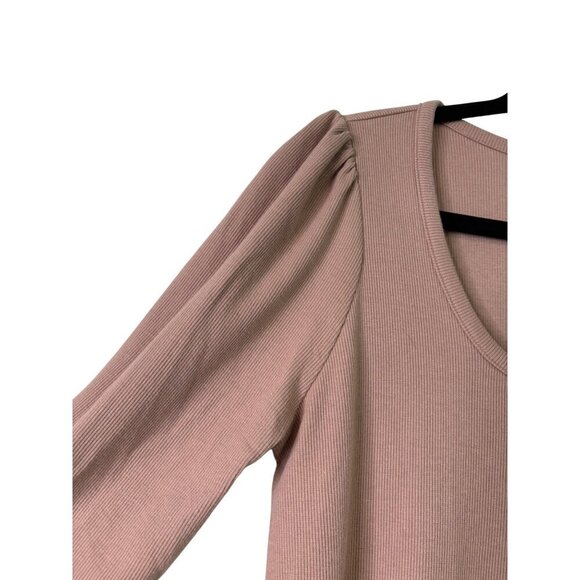 The Nines By Hatch Dusty Pink Ribbed Stretch Midi Length Maternity Dress Size L - Picture 5 of 13